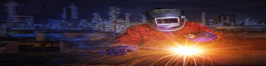 Man in mask welding