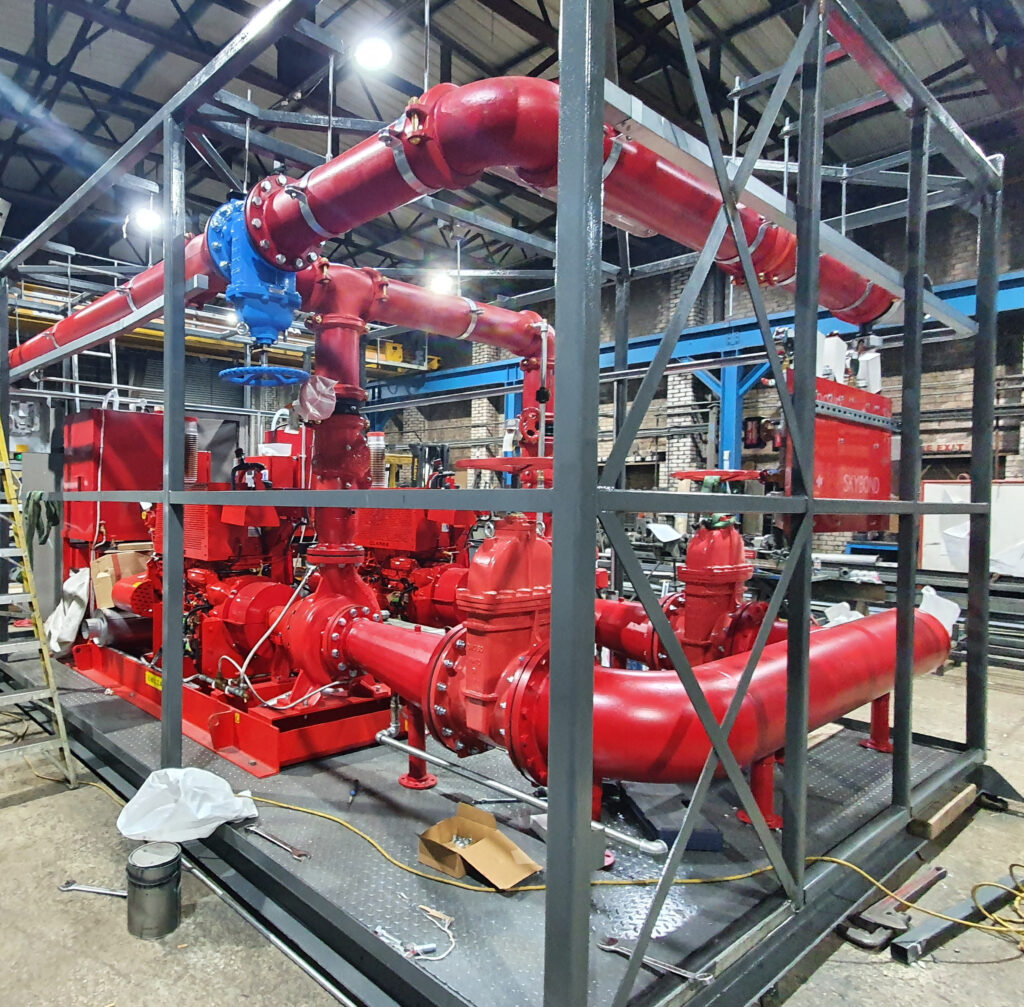 fire pump in red