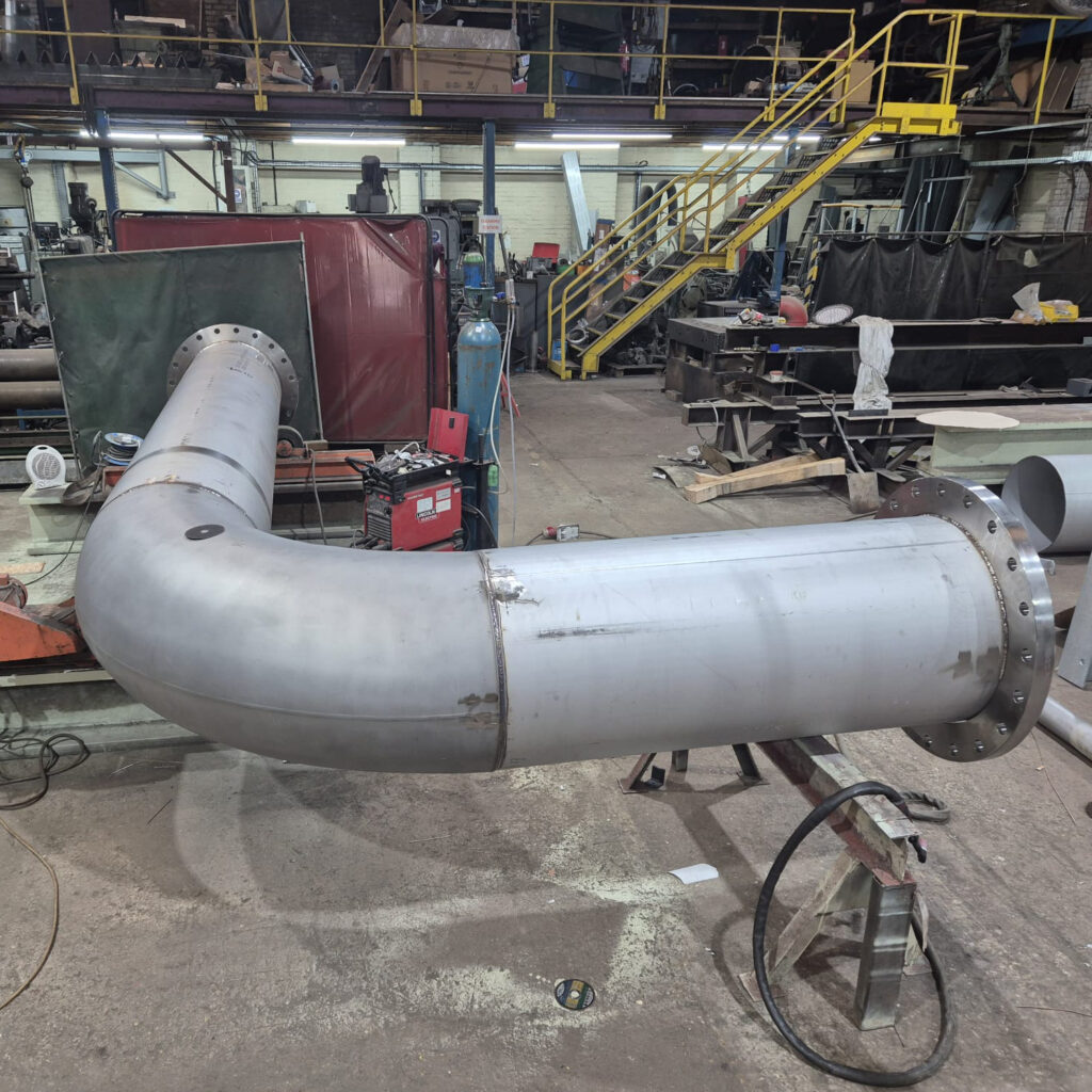 Metal pipe in industrial building